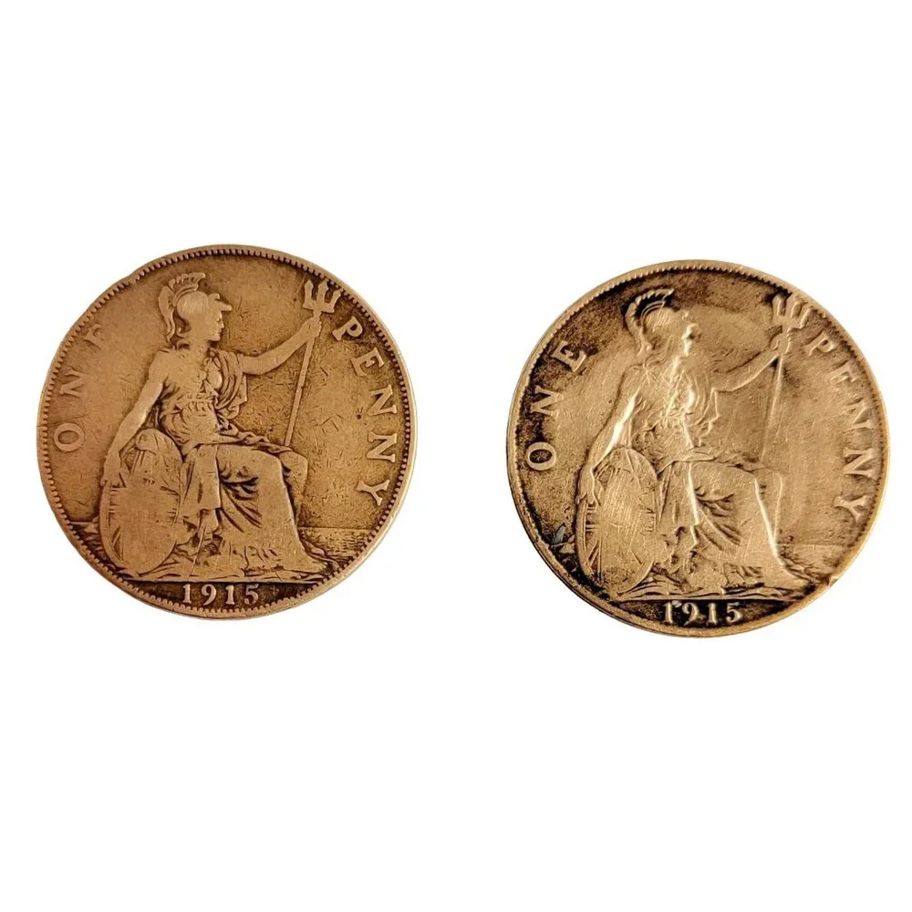 Lot Of 12 Bronze English Pennies 1901 Oldest 1921 Youngest - Picture 9 of 14